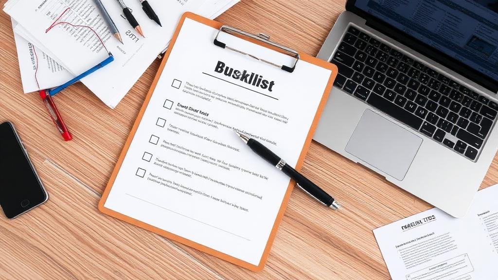 Checklist de preparación para la venta de una empresa en un escritorio