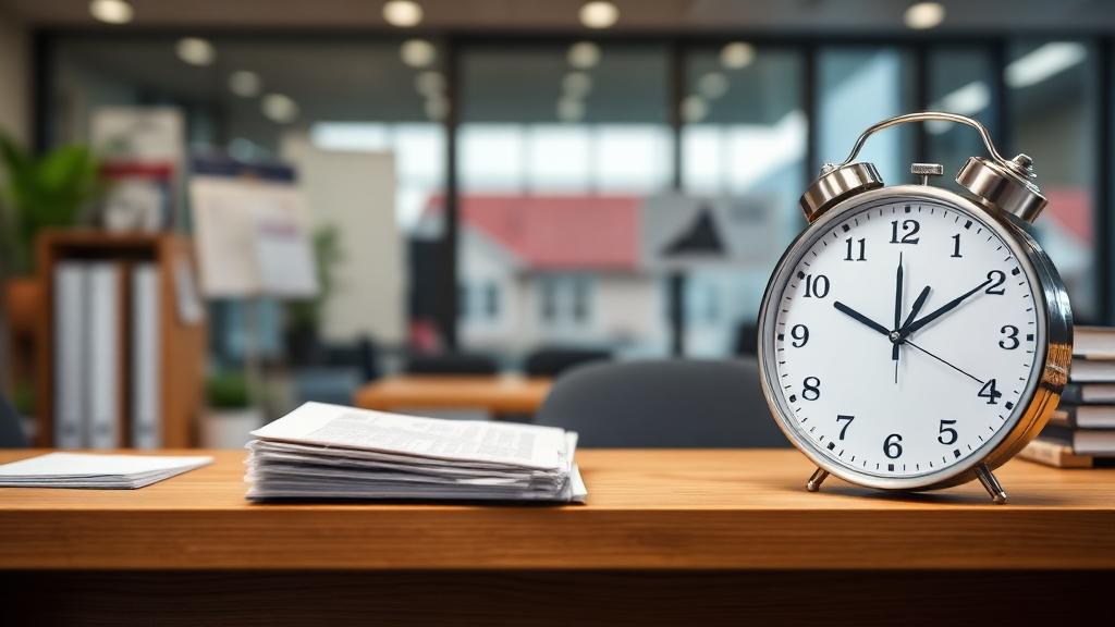 Reloj en oficina corporativa simbolizando la velocidad en la venta de empresas
